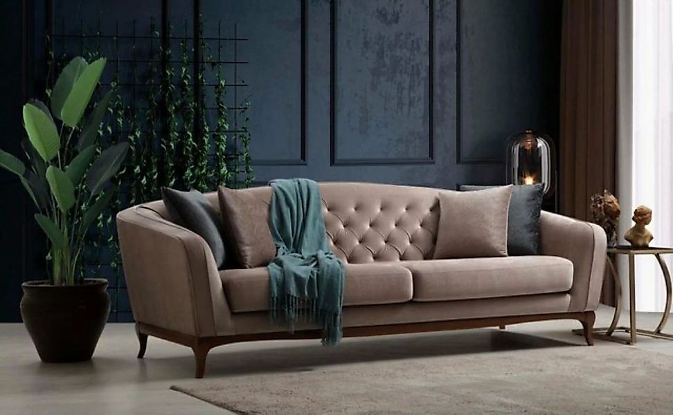 JVmoebel Sofa Taupe Chesterfield Dreisitzer luxus Möbel Neu Design, Made in günstig online kaufen