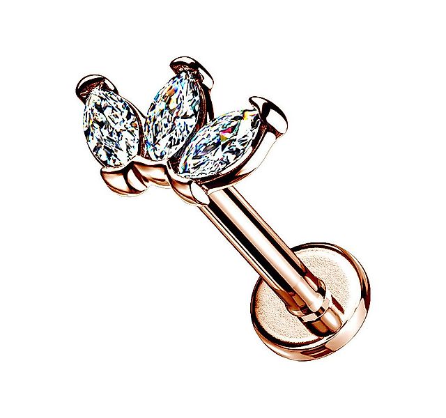 Taffstyle Piercing-Set Tragus Labret Piercing Stecker flach Kristall Marqui günstig online kaufen