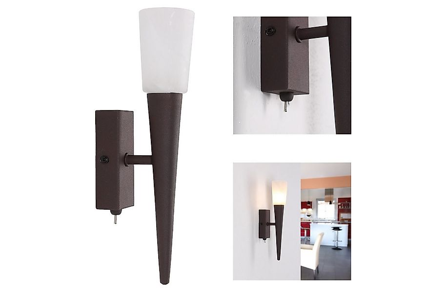 Home4Living Wandleuchte Wandfackel mit Schalter 1x G9 Wandlampe rustikal Fl günstig online kaufen