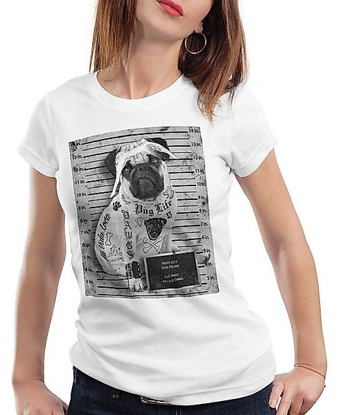 style3 T-Shirt Mops Tattoo pug hund gangster rock punk inked tätowiert bike günstig online kaufen