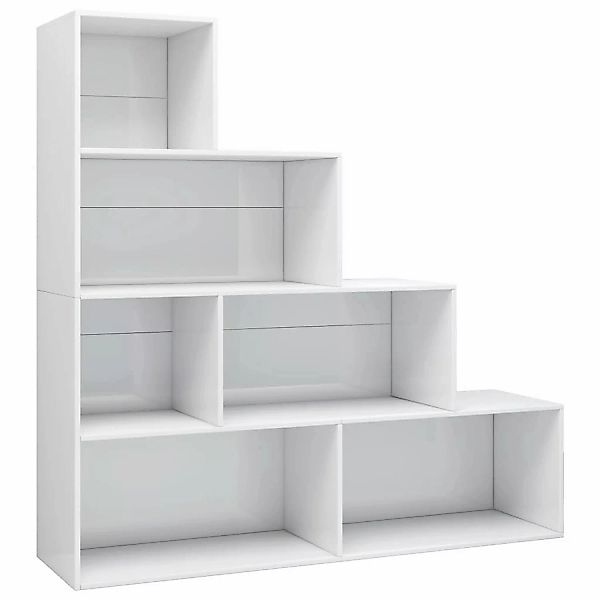 vidaXL Bücherregal/Raumteiler Hochglanz-Weiß 155x24x160 cm günstig online kaufen