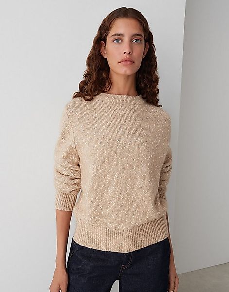 OPUS Strickpullover PANEP aus zweifarbigen Effektgarn normale Passform, nat günstig online kaufen
