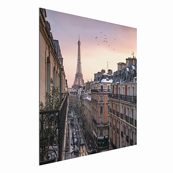 Alu-Dibond Bild Eiffelturm bei Sonnenuntergang günstig online kaufen