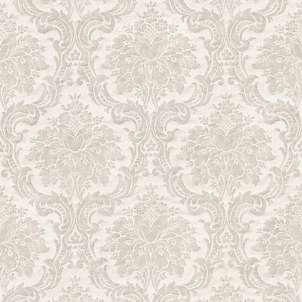 Bricoflor Shabby Chic Tapete Neobarock Vliestapete mit Ornament in Weiß und günstig online kaufen