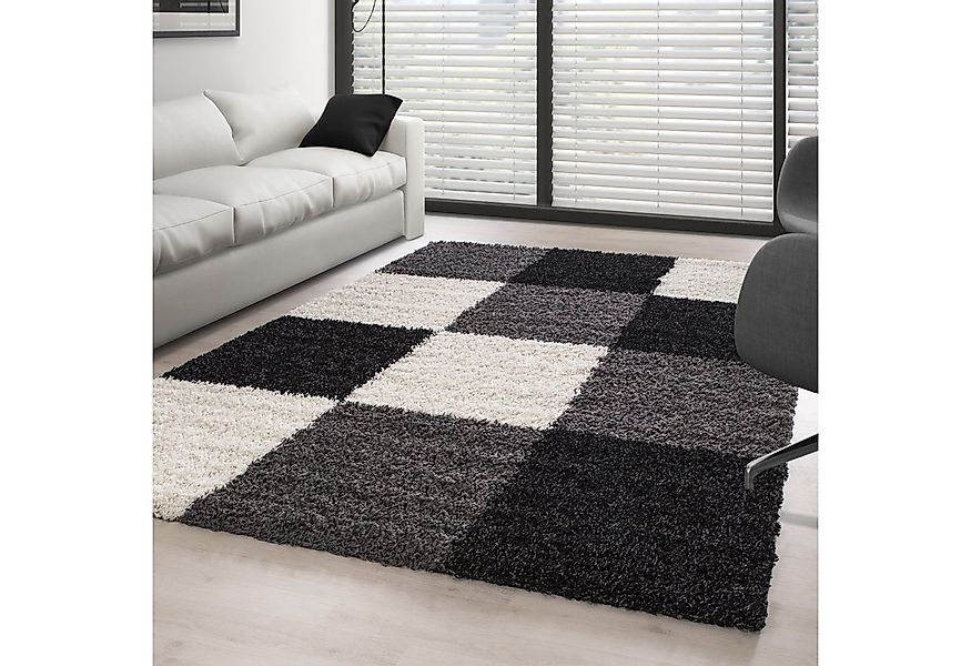 Carpettex Hochflor-Teppich Kariert Design, Läufer, Höhe: 30 mm, Teppich Woh günstig online kaufen