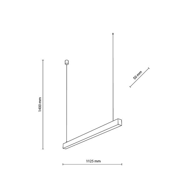 LED-Hängeleuchte Luxe, schwarz Länge 112,5 cm Metall 4.000 K günstig online kaufen