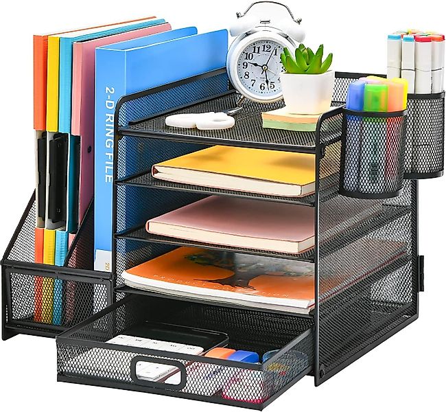 SURFOU Schreibtischaufsatz Schreibtisch Organizer mit Aktenhalter günstig online kaufen