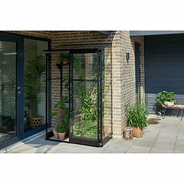 Halls Gewächshaus Qube Lean To Qube Lean-to 24 Schwarz 0,8 m² günstig online kaufen