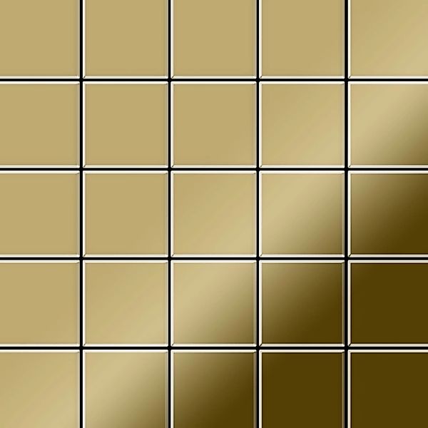 ALLOY Mosaik Fliese Massiv Metall Titan Hochglänzend Gold 1,6mm Stark Centu günstig online kaufen