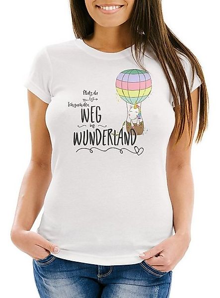 MoonWorks Print-Shirt Damen Einhorn T-Shirt Unicorn Platz da ich such den W günstig online kaufen