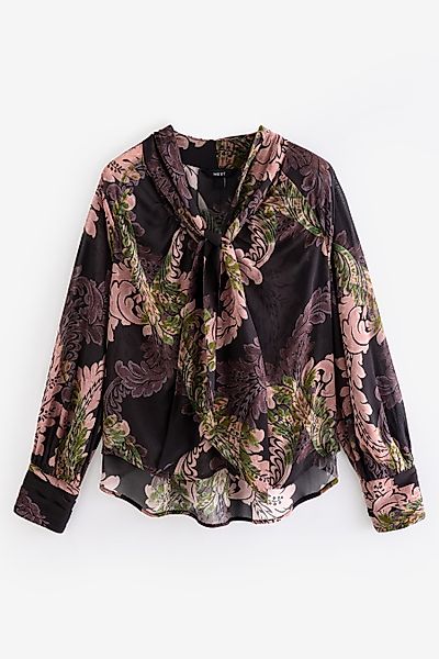 Next Langarmbluse Langärmelige Bluse mit Bindeausschnitt günstig online kaufen