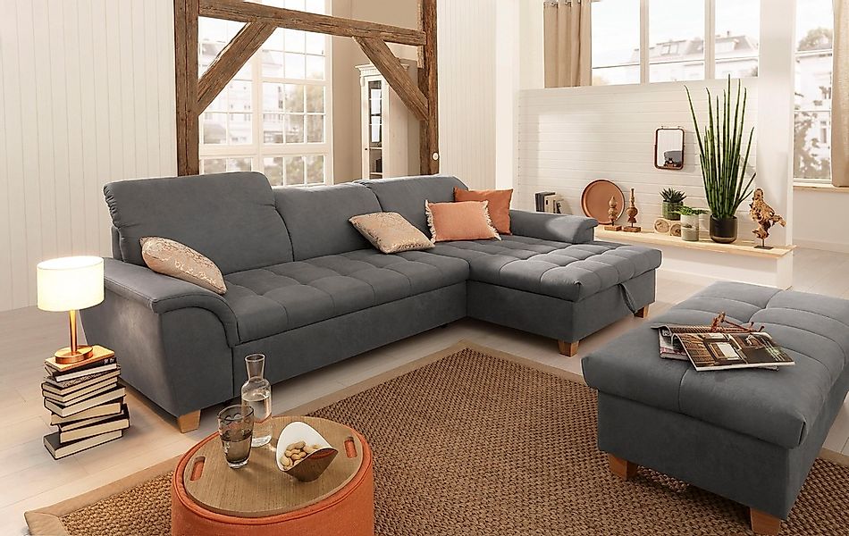 Home affaire Ecksofa "Lyla fester Sitzkomfort, bequeme Armlehnen, Breite 27 günstig online kaufen