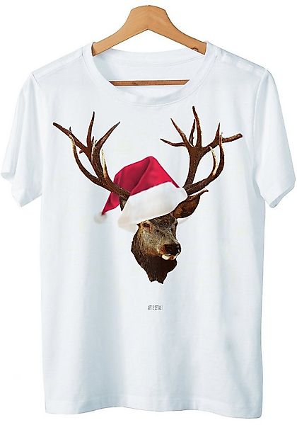 Art & Detail Shirt T-Shirt Weihnachten Design Hirsch mit Weihnachtsmütze Ch günstig online kaufen