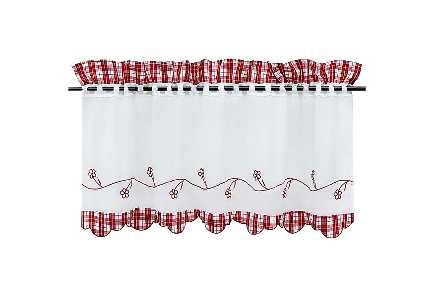 Joyswahl Scheibengardine (1 St), Stangendurchzug, halbtransparent, Bestickt günstig online kaufen