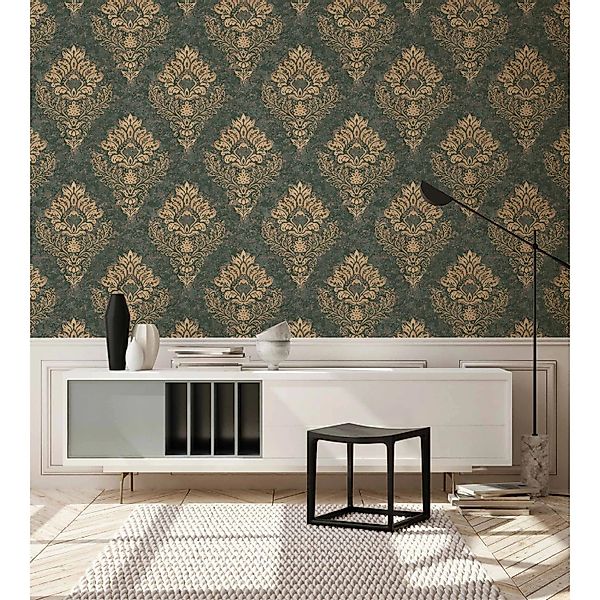 Bricoflor Vlies Barocktapete Creme Gold Edle Barock Tapete in Sandfarben fü günstig online kaufen