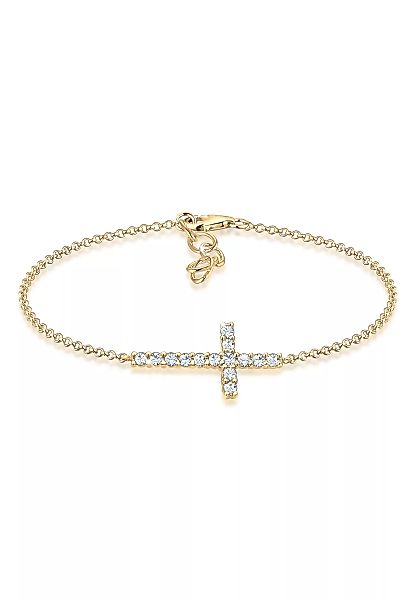 Elli Armband "Kreuz Glaube Kristalle Funkelnd Elegant 925 Silber" günstig online kaufen