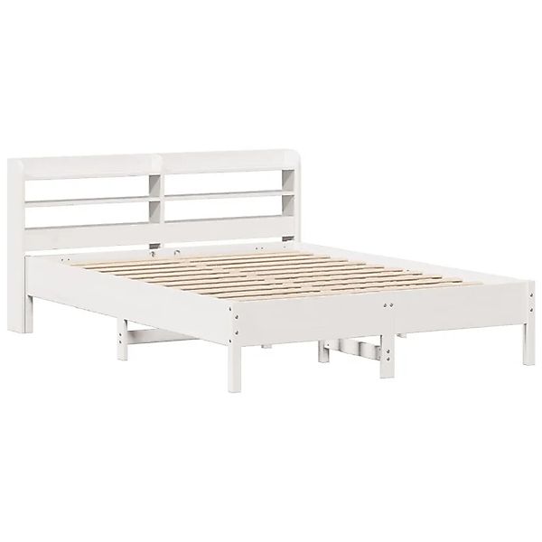vidaXL Massivholzbett ohne Matratze Weiß 135x190 cm Kiefernholz 3306904 günstig online kaufen