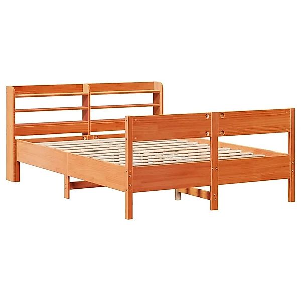 vidaXL Massivholzbett ohne Matratze Wachsbraun 140x190 cm Kiefernholz 33069 günstig online kaufen