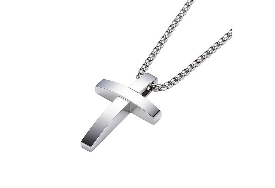 KARMA Kette mit Anhänger Herrenkette mit Kreuz aus Edelstahl (lange Haltbar günstig online kaufen