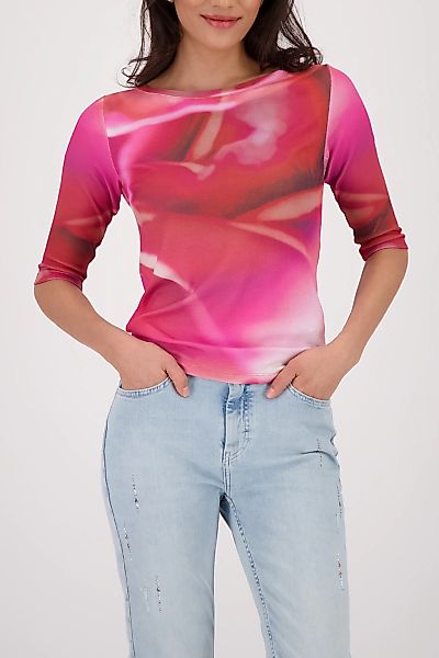 Monari 3/4-Arm-Shirt "Shirt Blume allover" Regular fit mit Allover-Muster günstig online kaufen