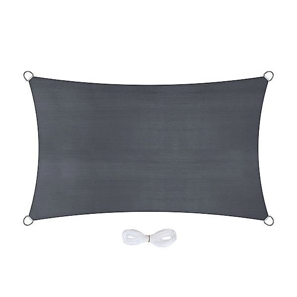 Jardinion Sonnensegel Rechteck 3 x 5m Grau für Garten/Balkon/Terasse günstig online kaufen