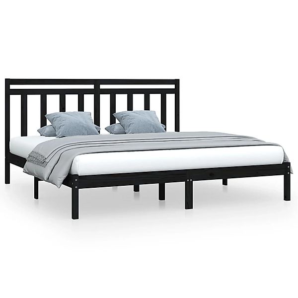 vidaXL Massivholzbett Schwarz 200x200 cm1084130 günstig online kaufen
