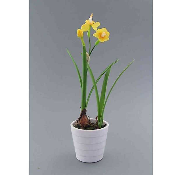 Kunstblume Kunstpflanze, Blume NARZISSE ca. 23cm. Im runden Kunststofftopf. günstig online kaufen