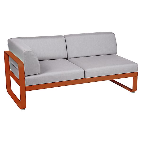 Bellevie Lounge Eck-Modul Kandierte Orange 79 Flanellgrau 2-Sitzer links günstig online kaufen