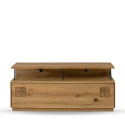 Flachstrecke Wohnzimmer aus Wildeiche Massivholz modernem Design günstig online kaufen