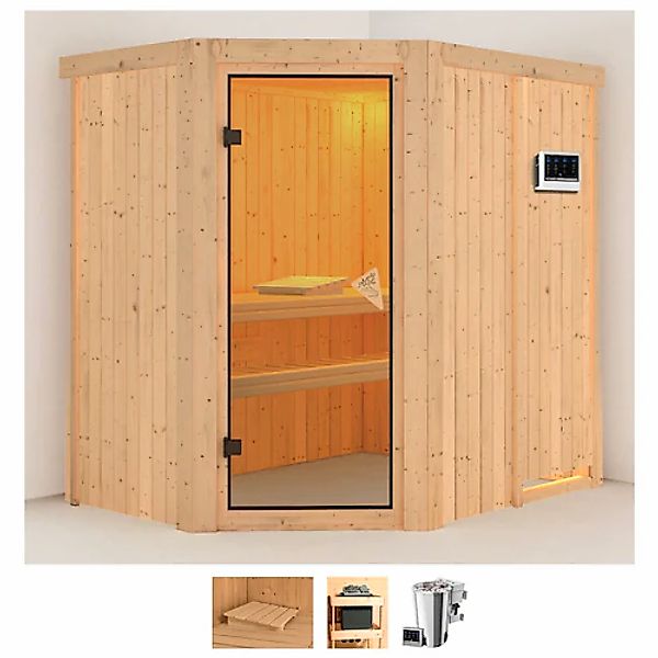 Karibu Sauna »Swantje« Set, 3,6-kW-Plug & Play Bio-Ofen mit externer Steuer günstig online kaufen