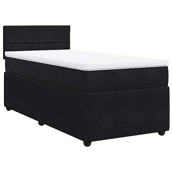 vidaXL Boxspringbett mit Matratze Schwarz 100x200 cm Samt 3289964 günstig online kaufen