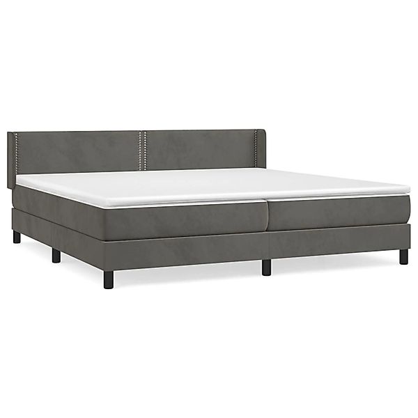 vidaXL Boxspringbett mit Matratze Dunkelgrau 200x200 cm Samt1376580 günstig online kaufen