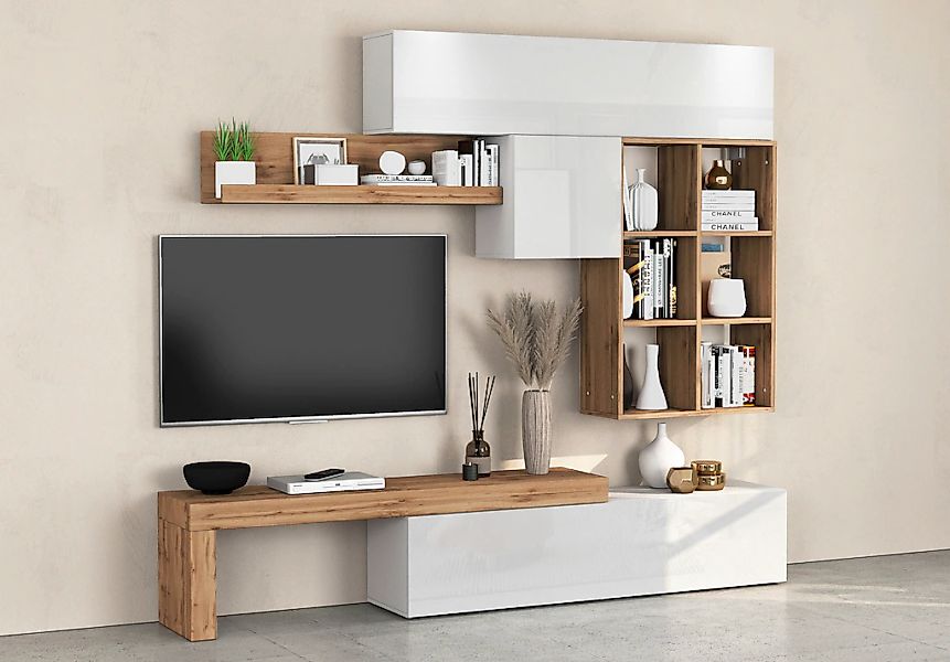 INOSIGN Wohnwand "Chronos Wohnwand, Medienwand, 5-er set" Set, 5 Stk. tlg. günstig online kaufen