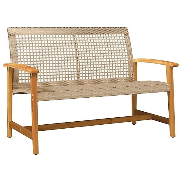 vidaXL Gartenbank Beige 112 cm Poly Rattan und Akazienholz 367600 günstig online kaufen