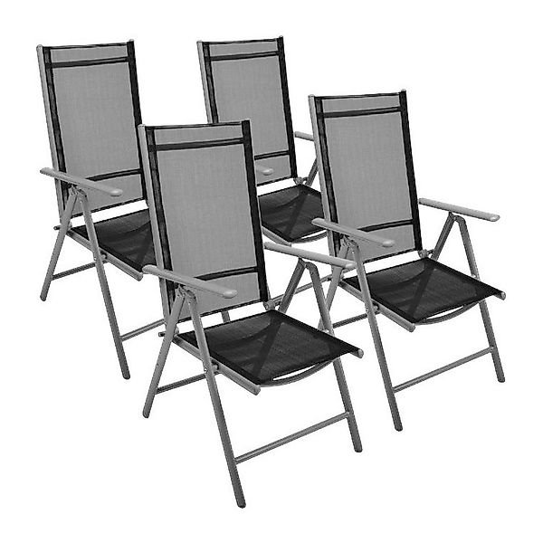 VCM Klappsessel 4er Set schwarz Aluminium B/H/T: ca. 56x105x65 cm günstig online kaufen