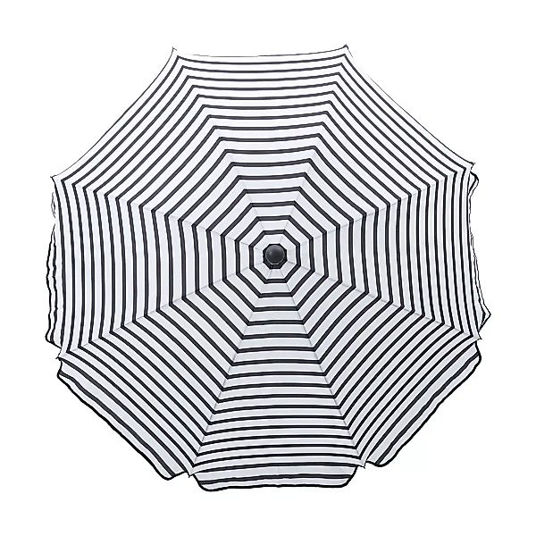 Sonnenschirm Oktogon aus Stahl und Polyester in Schwarz/Weiß günstig online kaufen
