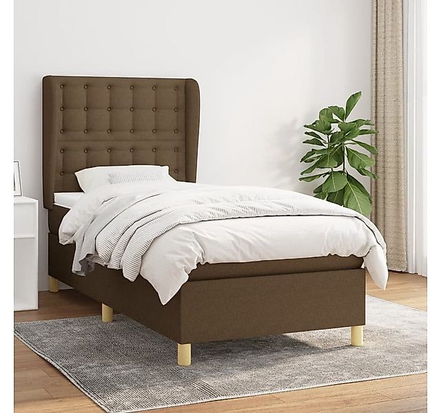 vidaXL Boxspringbett mit Matratze Dunkelbraun 100x200 cm Stoff1396718 günstig online kaufen