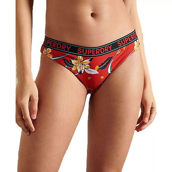 Superdry Logo Surf Bikini Bikinihose L Red Lily AOP günstig online kaufen