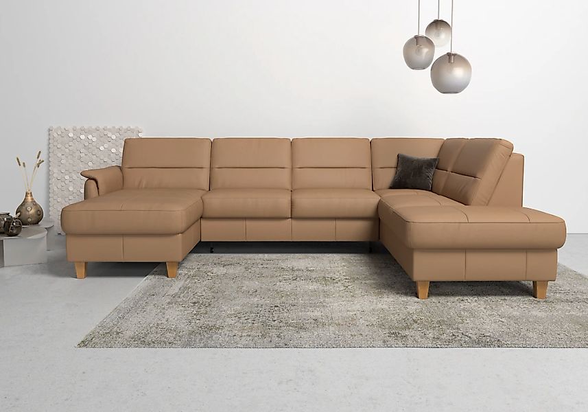Home affaire Wohnlandschaft "Palmera U-Form, B: 308 cm" optional Bettfunkti günstig online kaufen