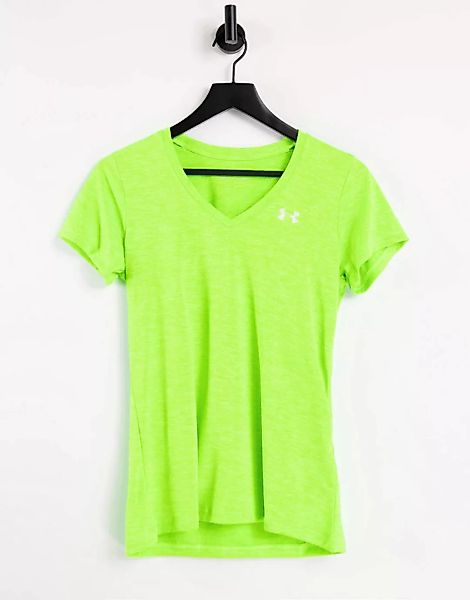 Under Armour – Training Tech – T-Shirt mit V-Ausschnitt in Limettengrün günstig online kaufen