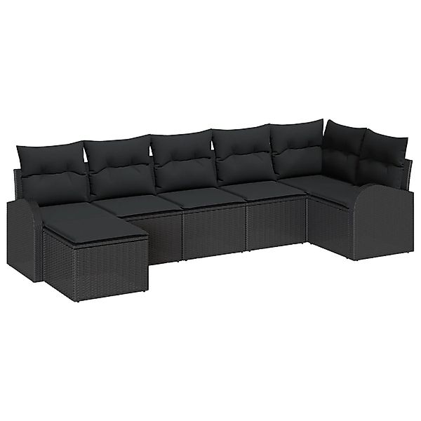 vidaXL Garten-Sofa-Set 7-Tlg Schwarz Poly Rattan 3354802 günstig online kaufen