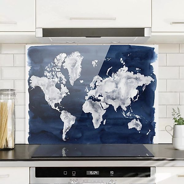Spritzschutz Wasser-Weltkarte dunkel günstig online kaufen