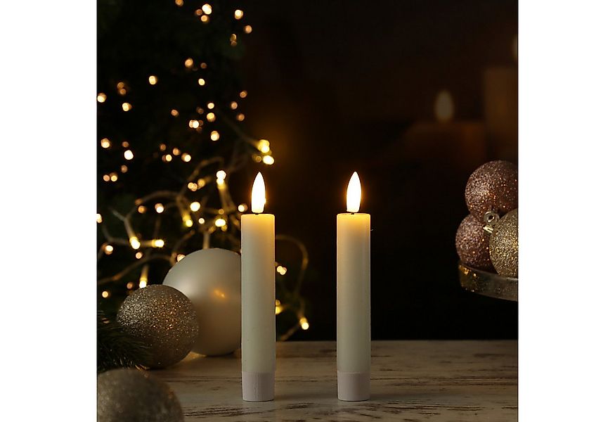 Adilina LED-Kerze LED Stabkerzen Tafelkerzen Dinner Spitzkerzen rustikal 16 günstig online kaufen