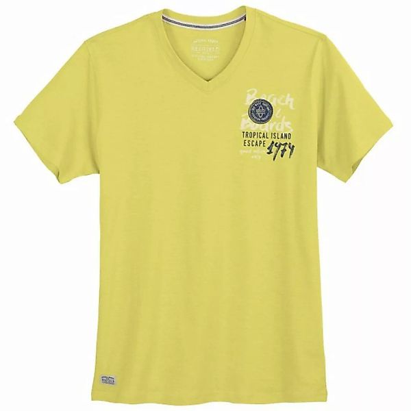 redfield V-Shirt Große Größen Herren V-Neck T-Shirt modisch gelb günstig online kaufen