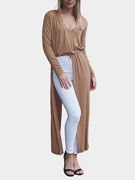 Khaki Super Slit Hem Unregelmäßig Kleid günstig online kaufen