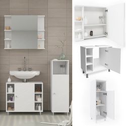Vicco Badmöbel-Set Fynn, Weiß, 3 Teile, günstig online kaufen