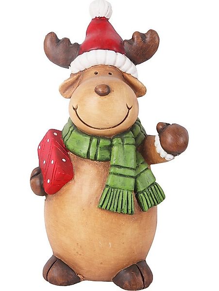 Trend Line Weihnachtsfigur Dekofigur Rentier 40 x 25 cm bunt günstig online kaufen