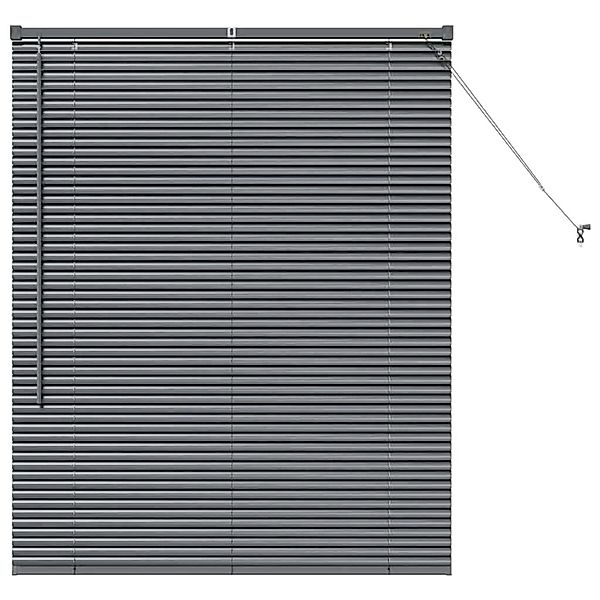 vidaXL Balkenjalousien mit Vorhängen Dunkelgrau 130 x 105 cm Aluminium 4200 günstig online kaufen