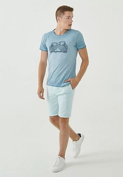 Cold Pigment Dyed T-shirt Aus Bio-baumwolle Mit Eulen-print günstig online kaufen