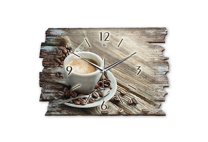 Kreative Feder Wanduhr Design-Wanduhr „Kaffee“ aus Holz im Shabby Style Des günstig online kaufen